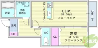 LINK STAGE砂押A棟【1階】の間取り