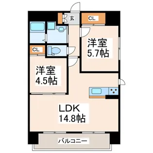 エルフィナ八王寺A・B・C・D【7階】の間取り