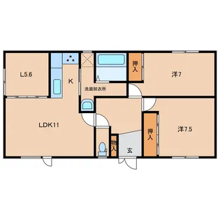 サンハイツ【1階】の間取り
