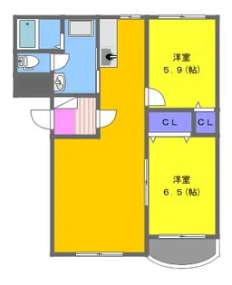 ヒーローマンションやすき【3階】の間取り