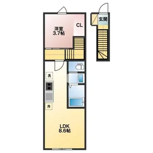 イニシアティブ小松島B棟【2階】の間取り