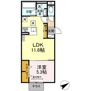 トリシア大慈寺町 B【1階】の間取り