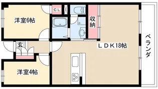 パピヨンヤシロ【2階】の間取り