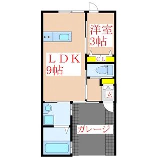 Piastrata B棟【1階】の間取り