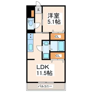 ソルーナ松橋【2階】の間取り