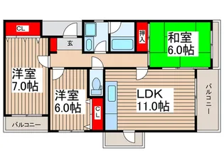 レジデンスふじみ野【1階】の間取り