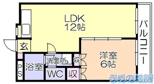 グレースマンション櫛原【3階】の間取り