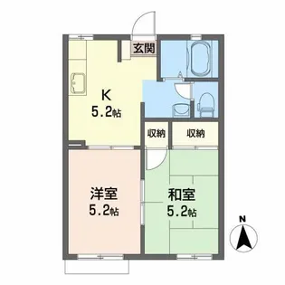 フローラルビラB【1階】の間取り