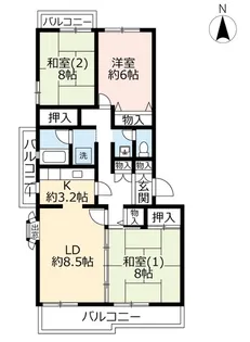 UR高槻・阿武山五番街【2階】の間取り
