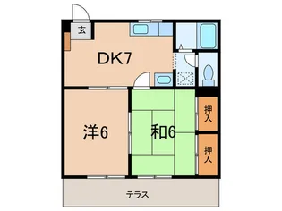 スカイハイツ安倉【1階】の間取り