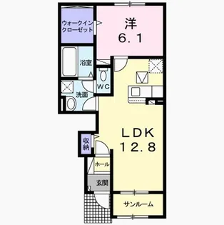 カーサ吉田【1階】の間取り