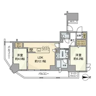 クリオ ラベルヴィ蔵前【6階】の間取り