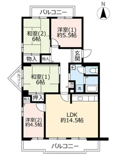 URアクティ学園西町【1階】の間取り