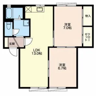 クレスト【2階】の間取り