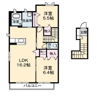 シャーメゾン西泉 B棟【2階】の間取り