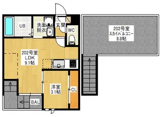 GRANDTIC TOMITA(グランティック トミタ)【2階】の間取り
