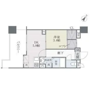 QREST博多東I【6階】の間取り