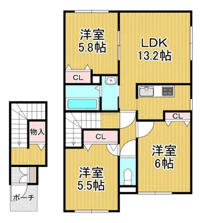 ジェラン北栄町B【2階】の間取り
