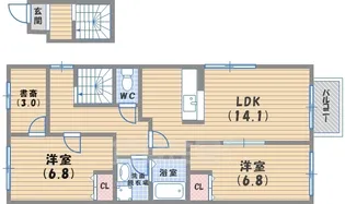 ベラージュ二番町【2階】の間取り