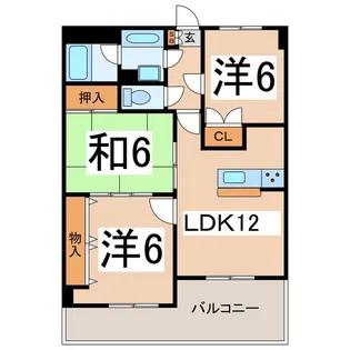 ラ・フォーレ甲府【3階】の間取り
