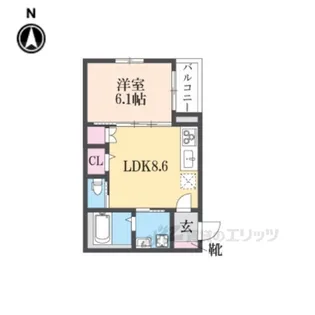 トップヒル森河内【3階】の間取り