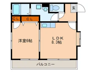 ル・クラージュ箱崎【4階】の間取り