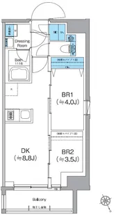 クレヴィアリグゼ日暮里根岸【6階】の間取り