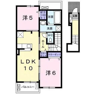 ひなたIIB【2階】の間取り