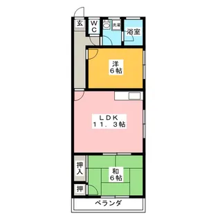オータム桃山A【2階】の間取り
