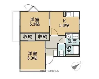 サンクレストB【2階】の間取り
