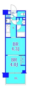 ガーラアヴェニュー元住吉【4階】の間取り
