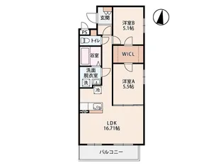 ソラーナ岡谷A【3階】の間取り