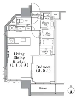 パークハビオ飯田橋【5階】の間取り