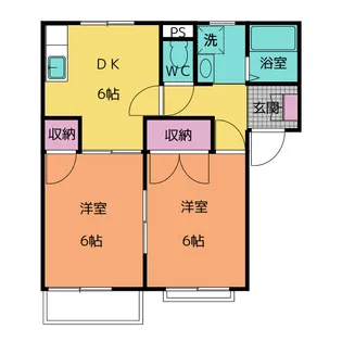 エステート羽津 C棟【2階】の間取り