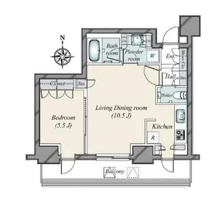 1LDKの間取り画像