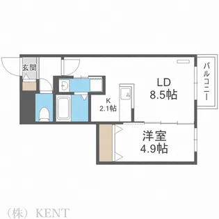 ブランシャール宮の沢【4階】の間取り