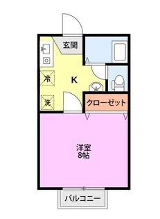 ハイツ中川(1K)【1階】の間取り