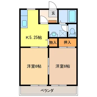 セジュール長尾B【1階】の間取り