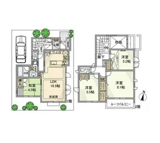 東京都練馬区南田中2【一戸建】の間取り