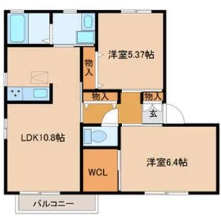 プリムローズ弐番館【1階】の間取り