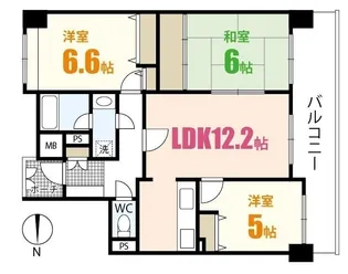 グランパル東原リバーステージ(405)【4階】の間取り