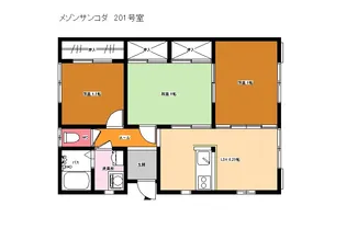 メゾンサンコダ【2階】の間取り