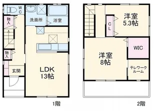 千葉県千葉市稲毛区天台1【一戸建】の間取り