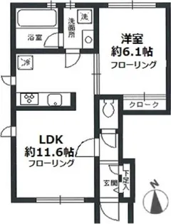 神奈川県川崎市中原区井田三舞町【アパート】の間取り