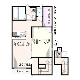 シュタール ヒュッテB棟【2階】の間取り