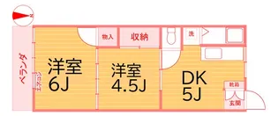 フラッツ山手【2階】の間取り