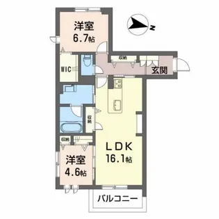 サニーウエスト【2階】の間取り