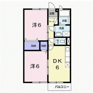 サンハイツ大川【2階】の間取り