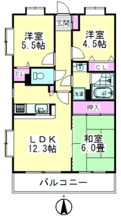 パークサイド・河内【5階】の間取り