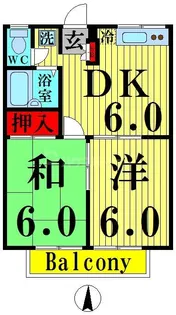 エステートピア堀内2【1階】の間取り